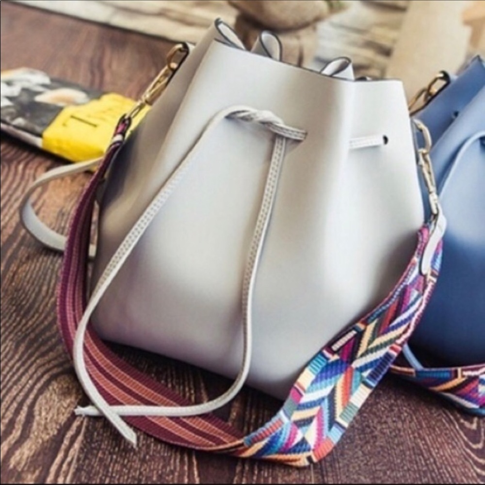 🆕🌸JUST ARRIVED!🌸DRAWSTRING GREY BUCKET BAG🌸 - Picture 1 of 8